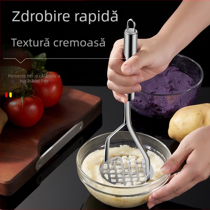Bucătărie din oțel inoxidabil zdrobitor de cartofi ... de uz casnic presă manuală de cartofi zdrobitor instrument supliment alimentar pentru bebeluși