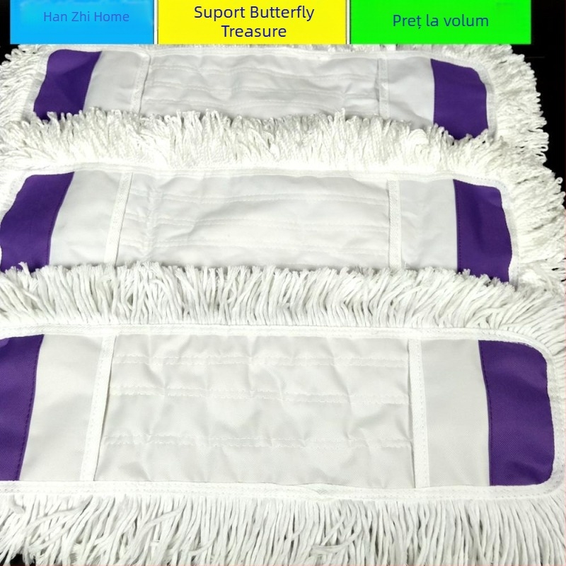 Înlocuire mop plat Pânză Husă pentru mop tip 65 cm Fir de bumbac absorbant praf Cap de împingere Cap de mop leneș