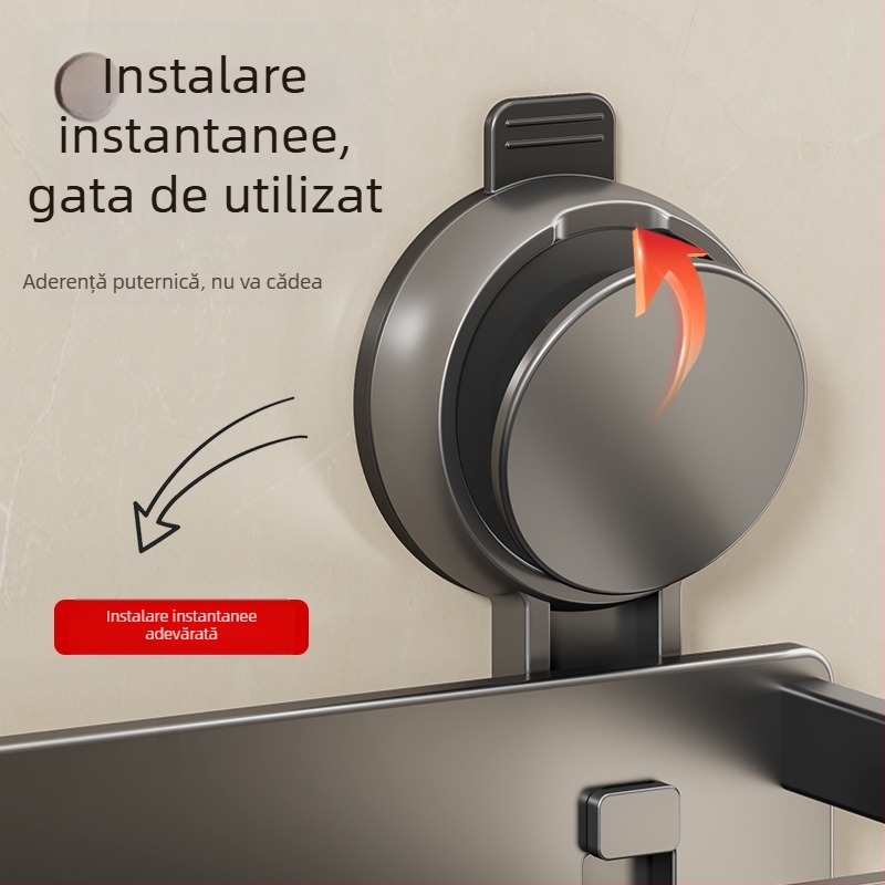 Suport de depozitare pentru ventuză pentru toaletă, baie, prosoape de toaletă, gel de duș, șampon, cosmetice, suport de depozitare fără perforații