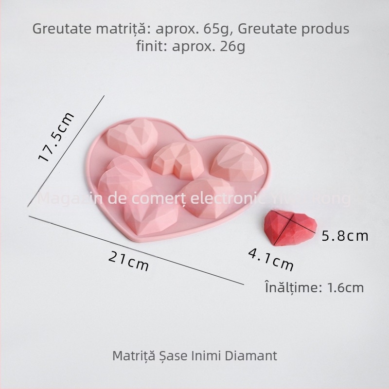 1 buc silicon tort mucegai 6 Stereo consecutive mici inimioare DIY aromaterapie ipsos lipici mucegai copt instrumente