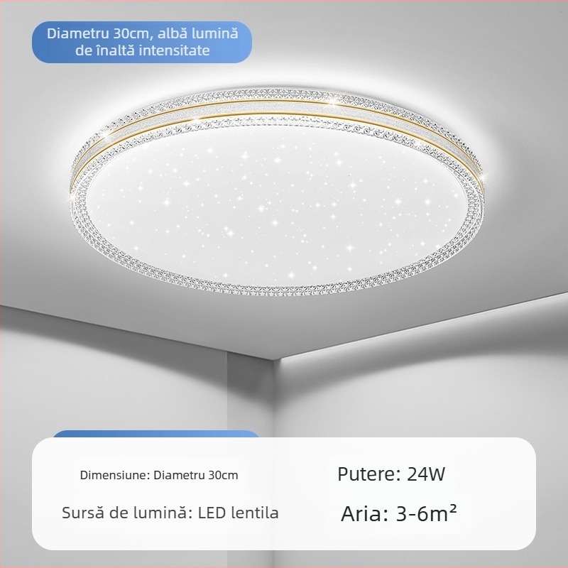 Lampă de tavan LED, lampă pentru dormitor matrimonial, lampă simplă și modernă pentru living, lampă rotundă pentru studiu, balcon, culoar, lampă nouă