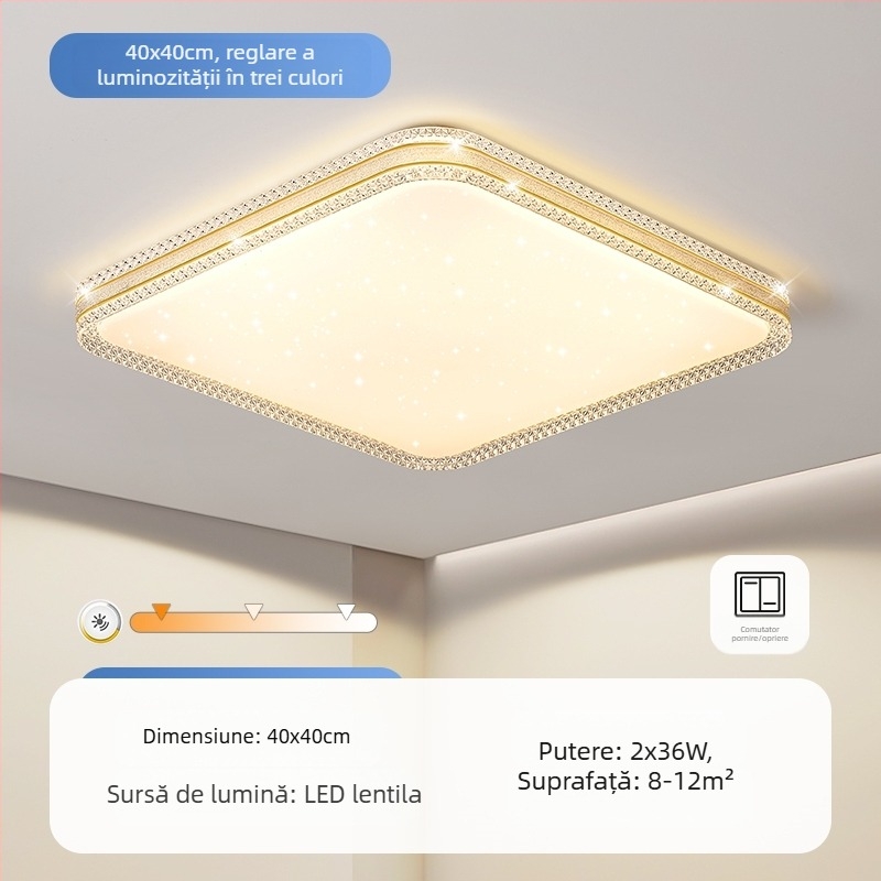 Lampă de tavan LED, lampă pentru dormitor matrimonial, lampă simplă și modernă pentru living, lampă rotundă pentru studiu, balcon, culoar, lampă nouă