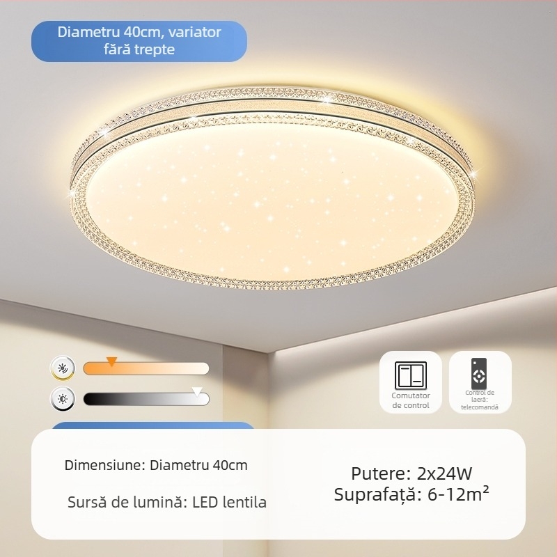 Lampă de tavan LED, lampă pentru dormitor matrimonial, lampă simplă și modernă pentru living, lampă rotundă pentru studiu, balcon, culoar, lampă nouă