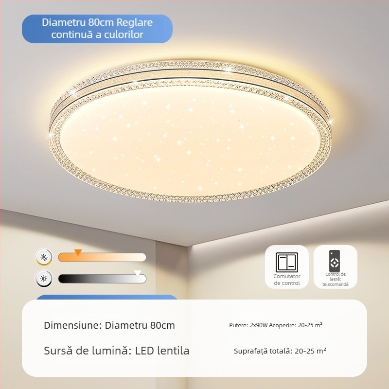 Lampă de tavan LED, lampă pentru dormitor matrimonial, lampă simplă și modernă pentru living, lampă rotundă pentru studiu, balcon, culoar, lampă nouă