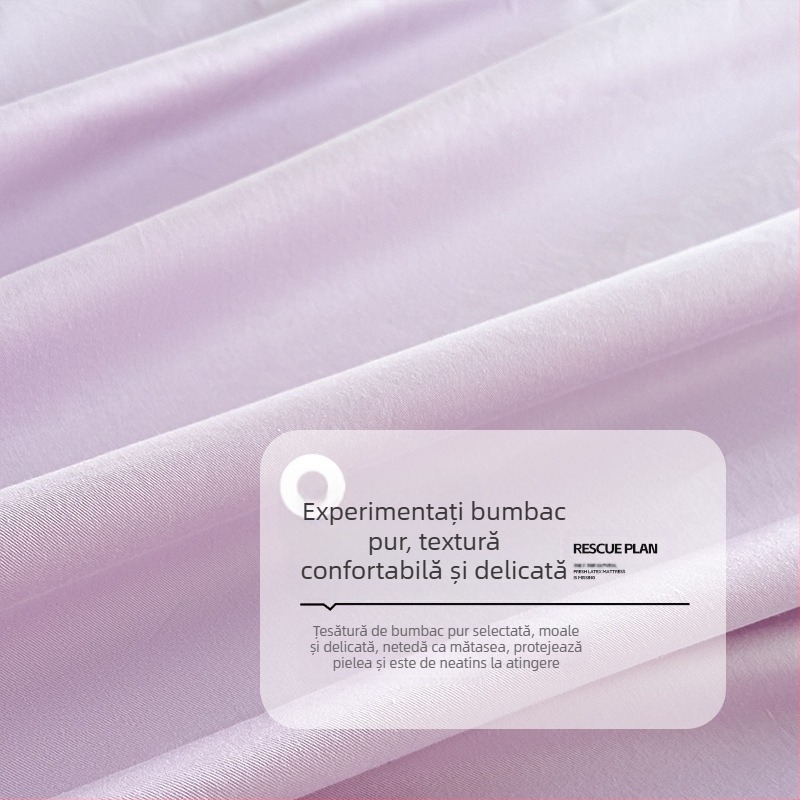 100 Husă de pat din bumbac Xinjiang, o singură bucată, husă de pat din bumbac pur, culoare solidă, protecție pentru saltea, set de trei piese din bumbac rezistent la praf