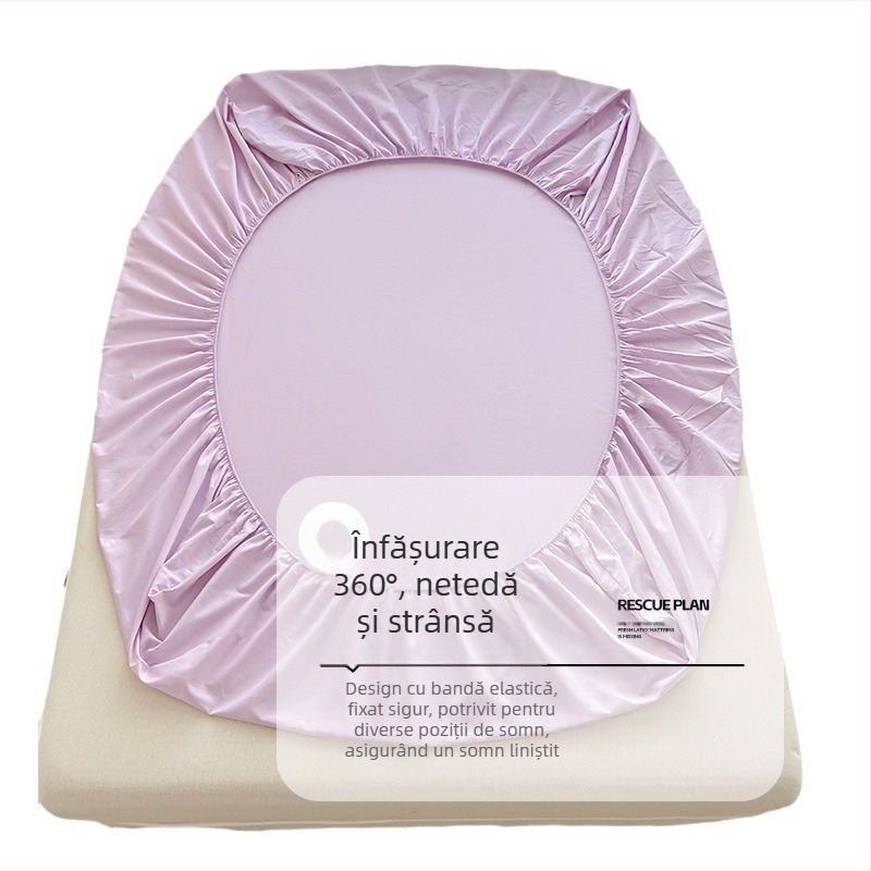 100 Husă de pat din bumbac Xinjiang, o singură bucată, husă de pat din bumbac pur, culoare solidă, protecție pentru saltea, set de trei piese din bumbac rezistent la praf