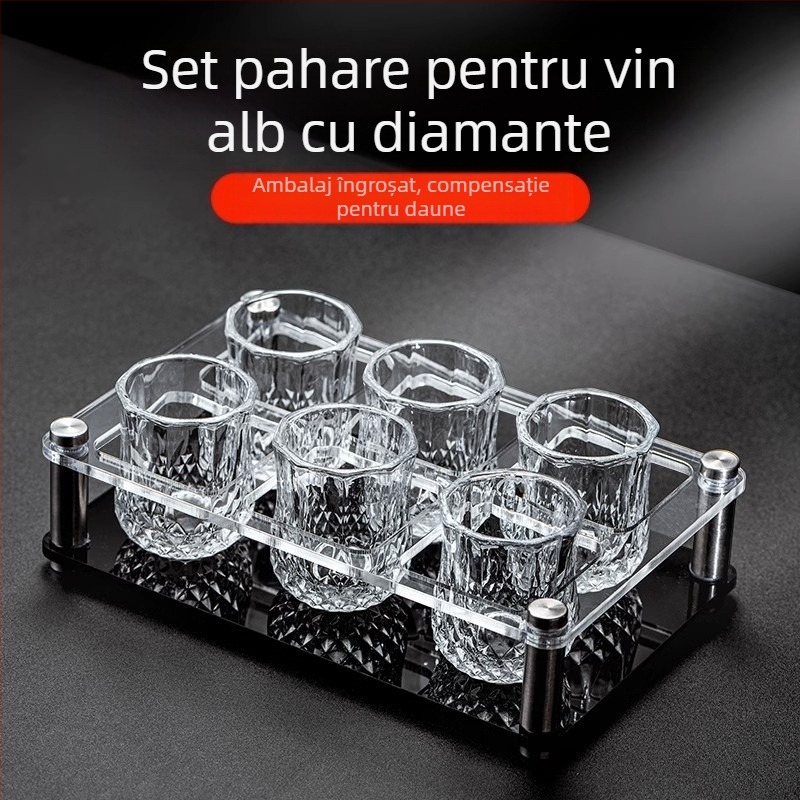 Pahar de vin alb potrivit pentru acasă, lumină de lux, 50 ml, unul sau două pahare de vin mici cu diamante, o cupă, unul, două pahare de vin, potrivite pentru casă