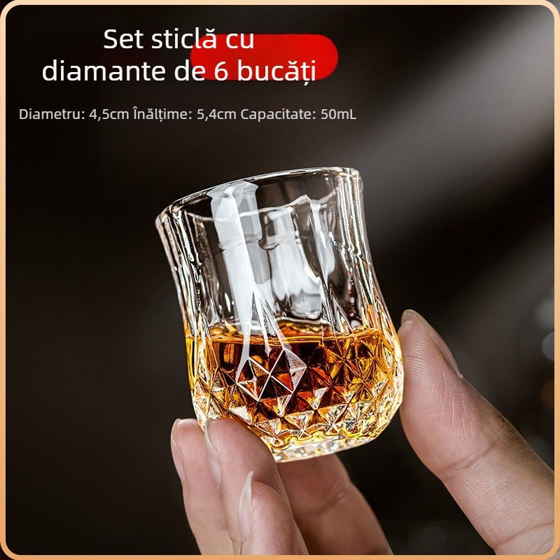 Pahar de vin alb potrivit pentru acasă, lumină de lux, 50 ml, unul sau două pahare de vin mici cu diamante, o cupă, unul, două pahare de vin, potrivite pentru casă