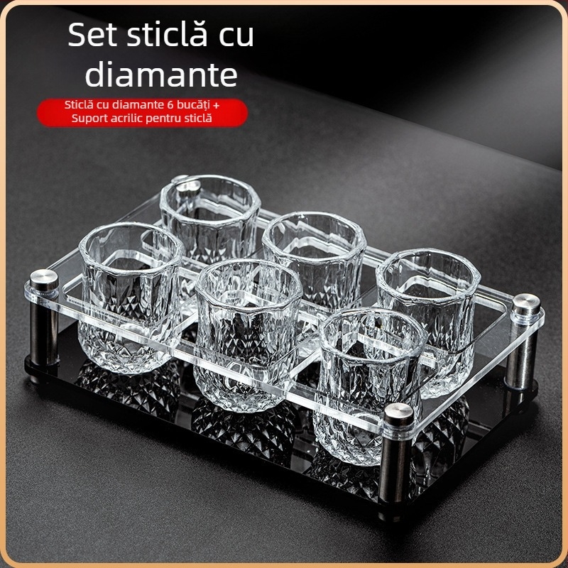 Pahar de vin alb potrivit pentru acasă, lumină de lux, 50 ml, unul sau două pahare de vin mici cu diamante, o cupă, unul, două pahare de vin, potrivite pentru casă