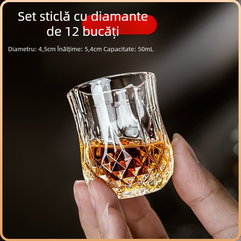 Pahar de vin alb potrivit pentru acasă, lumină de lux, 50 ml, unul sau două pahare de vin mici cu diamante, o cupă, unul, două pahare de vin, potrivite pentru casă