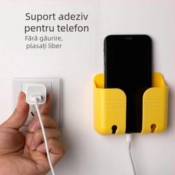 Cutie de depozitare cu telecomandă, cutie suspendată de perete, cutie montată pe perete, fără perforații, cutie de telefon mobilă, suport de depozitare pentru chei în living room creativ