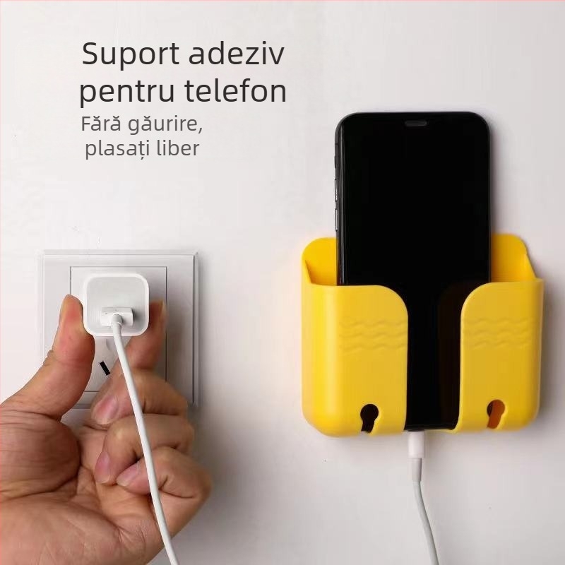 Cutie de depozitare cu telecomandă, cutie suspendată de perete, cutie montată pe perete, fără perforații, cutie de telefon mobilă, suport de depozitare pentru chei în living room creativ