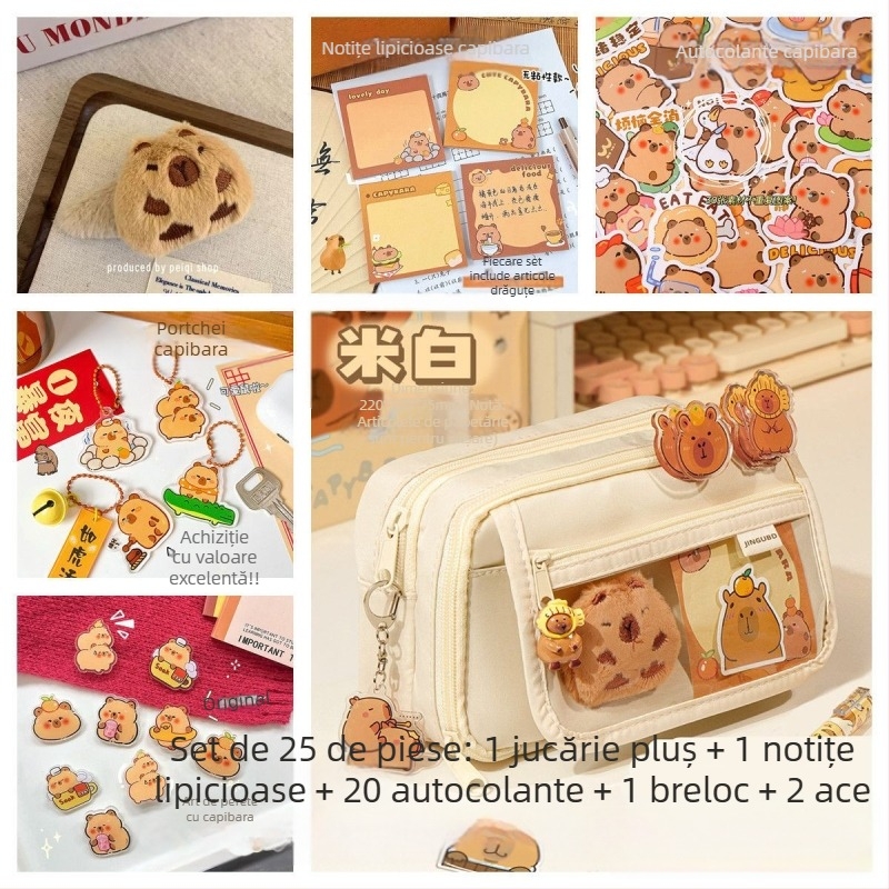 Noua carcasă pentru creioane Capibala pentru fete, elevi de școală primară, cu aspect deosebit, cu flip, capacitate mare, pentru papetărie, pentru băieți