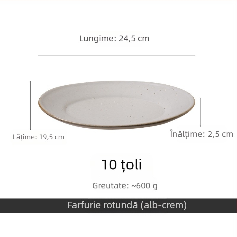 Farfurie ceramică în stil japonez, stil retro, gresie, farfurie lungă ovală creativă, farfurie comercială pentru hotel B & B, farfurie pentru salată
