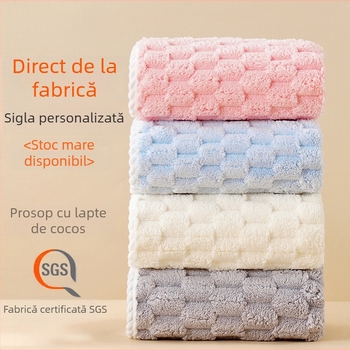 Prosop de catifea coral, fără scame pentru uz casnic, pentru adulți, cu uscare rapidă a părului uscat, pentru baie și față, producător en-gros