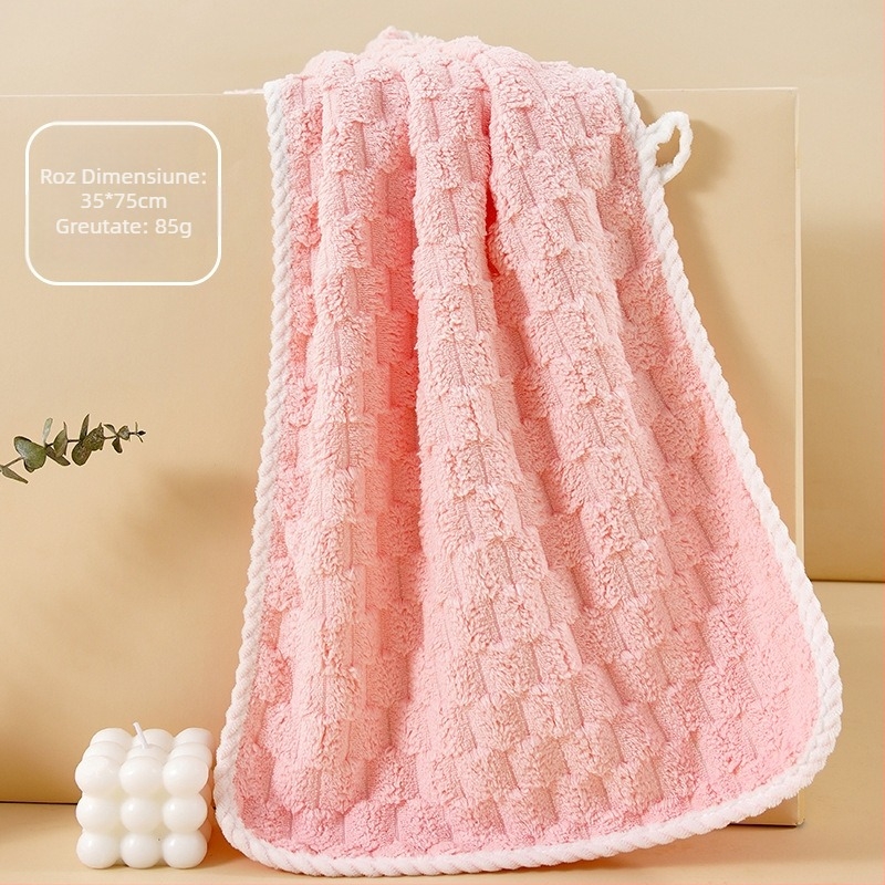 Prosop de catifea coral, fără scame pentru uz casnic, pentru adulți, cu uscare rapidă a părului uscat, pentru baie și față, producător en-gros