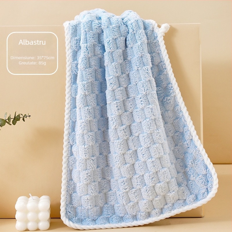 Prosop de catifea coral, fără scame pentru uz casnic, pentru adulți, cu uscare rapidă a părului uscat, pentru baie și față, producător en-gros