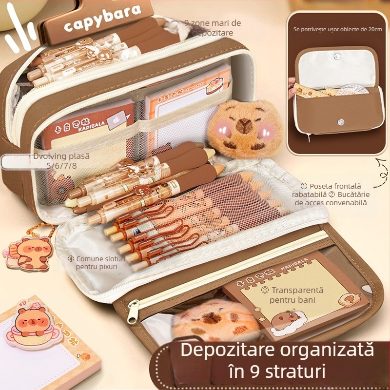 Capi Bar Penar Case Femei High Yan Value Mare Capacitate Școală Primară Fete Papetărie Bag Junior High School Copii Băieți Penar Case