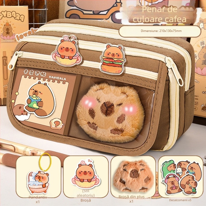 Capi Bar Penar Case Femei High Yan Value Mare Capacitate Școală Primară Fete Papetărie Bag Junior High School Copii Băieți Penar Case