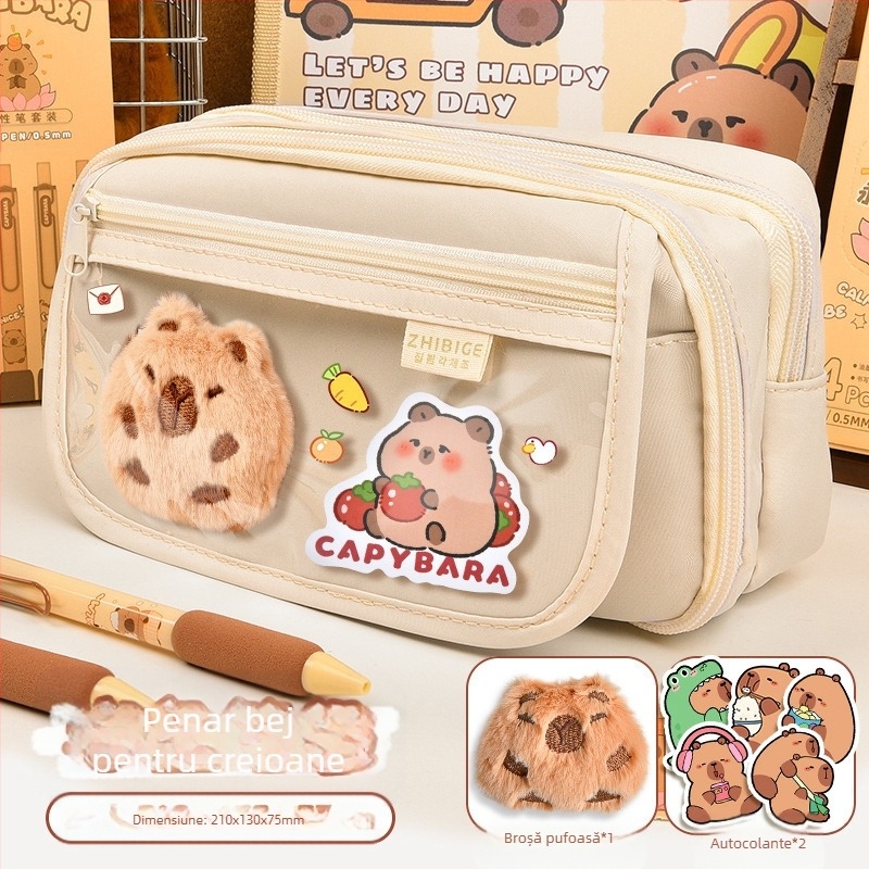 Capi Bar Penar Case Femei High Yan Value Mare Capacitate Școală Primară Fete Papetărie Bag Junior High School Copii Băieți Penar Case