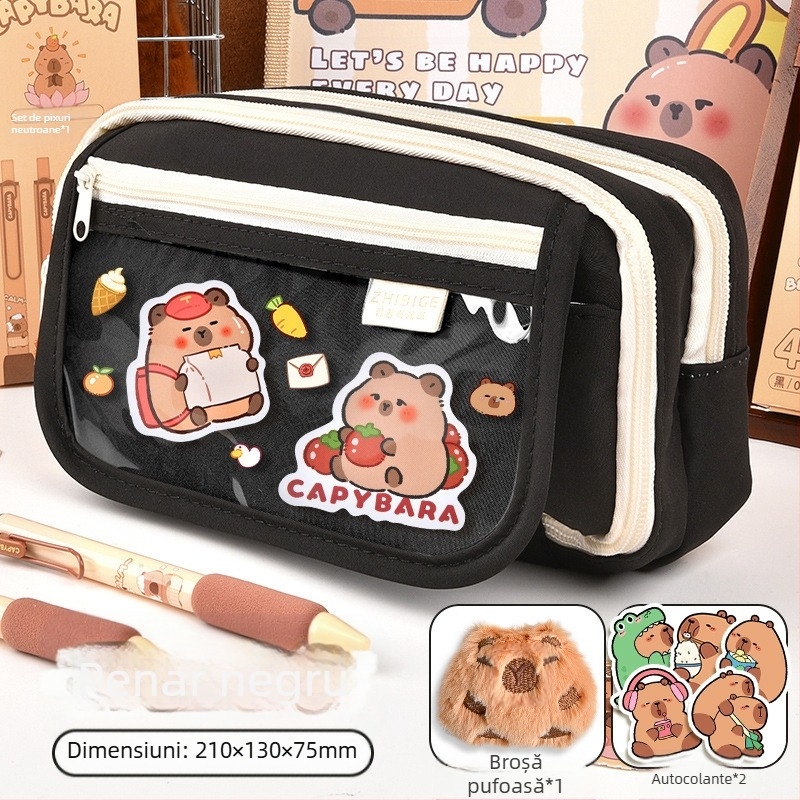 Capi Bar Penar Case Femei High Yan Value Mare Capacitate Școală Primară Fete Papetărie Bag Junior High School Copii Băieți Penar Case