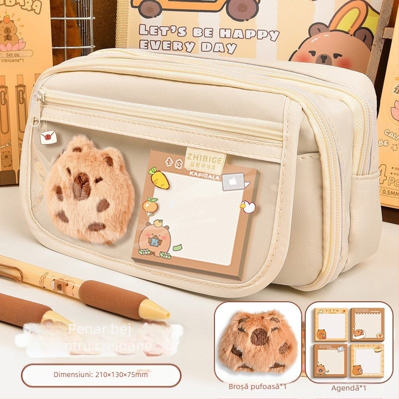 Capi Bar Penar Case Femei High Yan Value Mare Capacitate Școală Primară Fete Papetărie Bag Junior High School Copii Băieți Penar Case