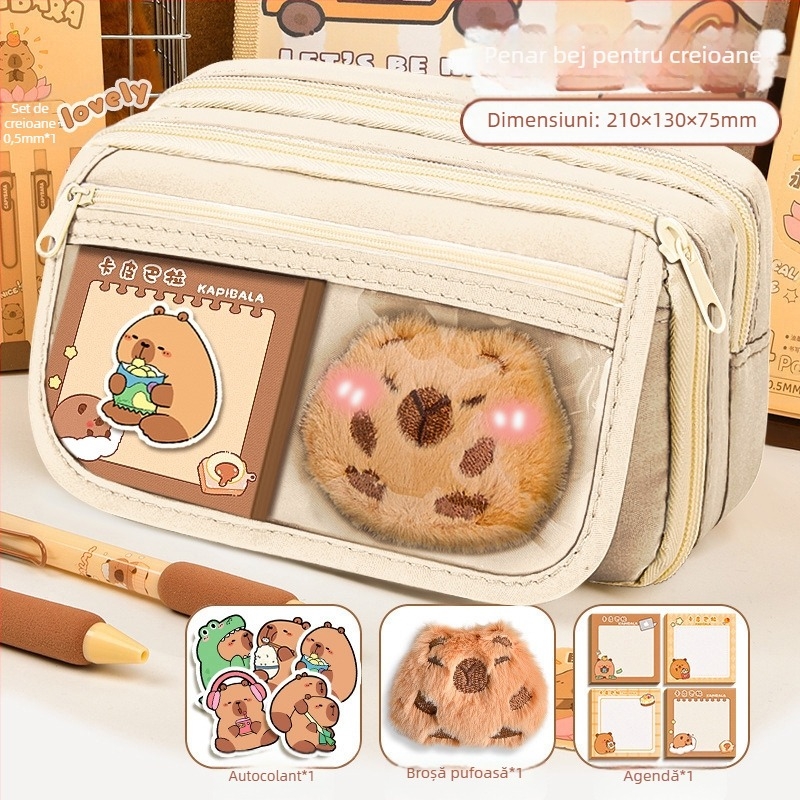 Capi Bar Penar Case Femei High Yan Value Mare Capacitate Școală Primară Fete Papetărie Bag Junior High School Copii Băieți Penar Case