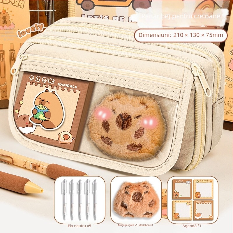 Capi Bar Penar Case Femei High Yan Value Mare Capacitate Școală Primară Fete Papetărie Bag Junior High School Copii Băieți Penar Case