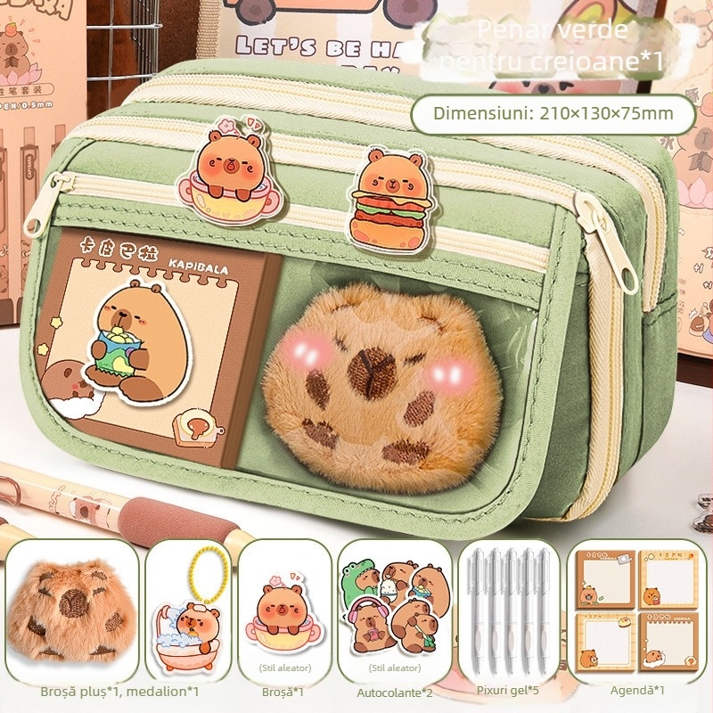 Capi Bar Penar Case Femei High Yan Value Mare Capacitate Școală Primară Fete Papetărie Bag Junior High School Copii Băieți Penar Case