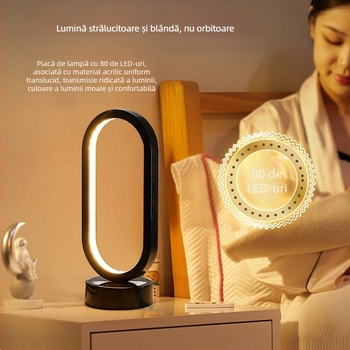 Lampă de masă, lampă de noptieră, modernă, simplă, cu protecție pentru ochi, lampă de masă pentru citit, atmosferă caldă, lumină de noapte pentru noptieră, plug-in