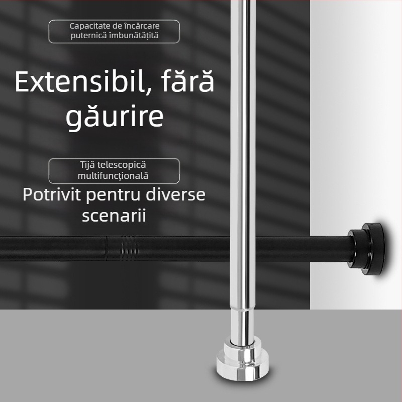 Exclusiv transfrontalier pentru îmbinarea tijei telescopice din oțel inoxidabil neperforat, tijă de perdea de duș, tijă de perdea pentru ușă, tijă de uscare a hainelor, tijă de perdea pentru dulap