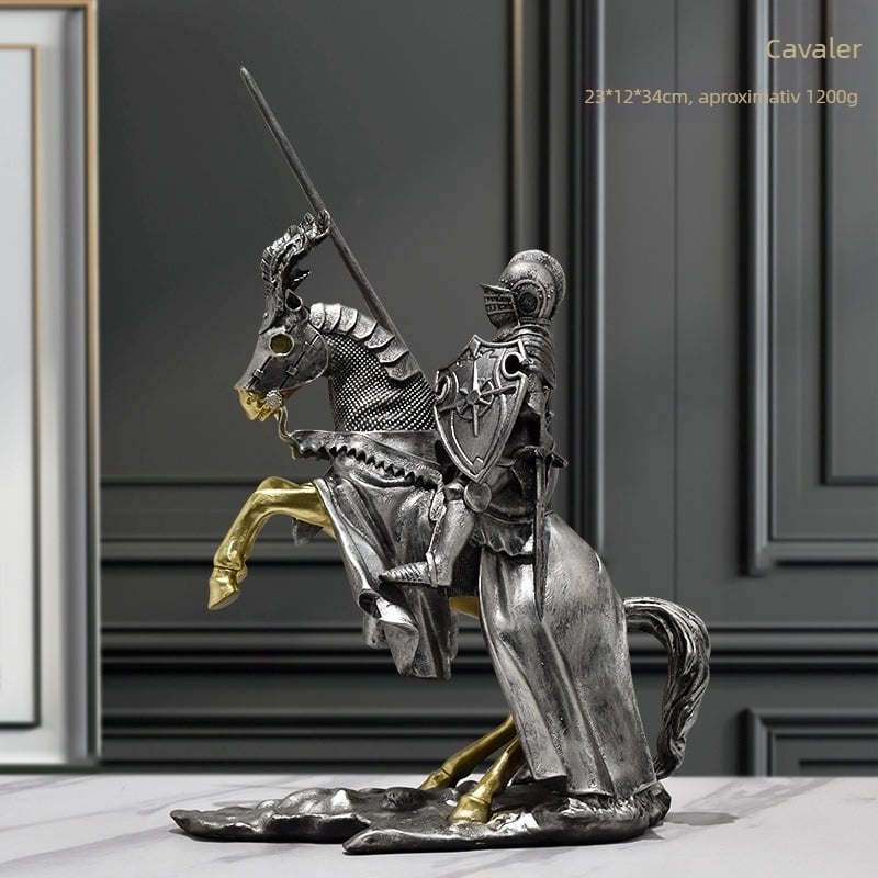 Pendul din rășină, războinic grecesc retro, vânzare fierbinte transfrontalieră, meșteșuguri creative, armură samurai, cal, decorațiuni pentru camera de zi