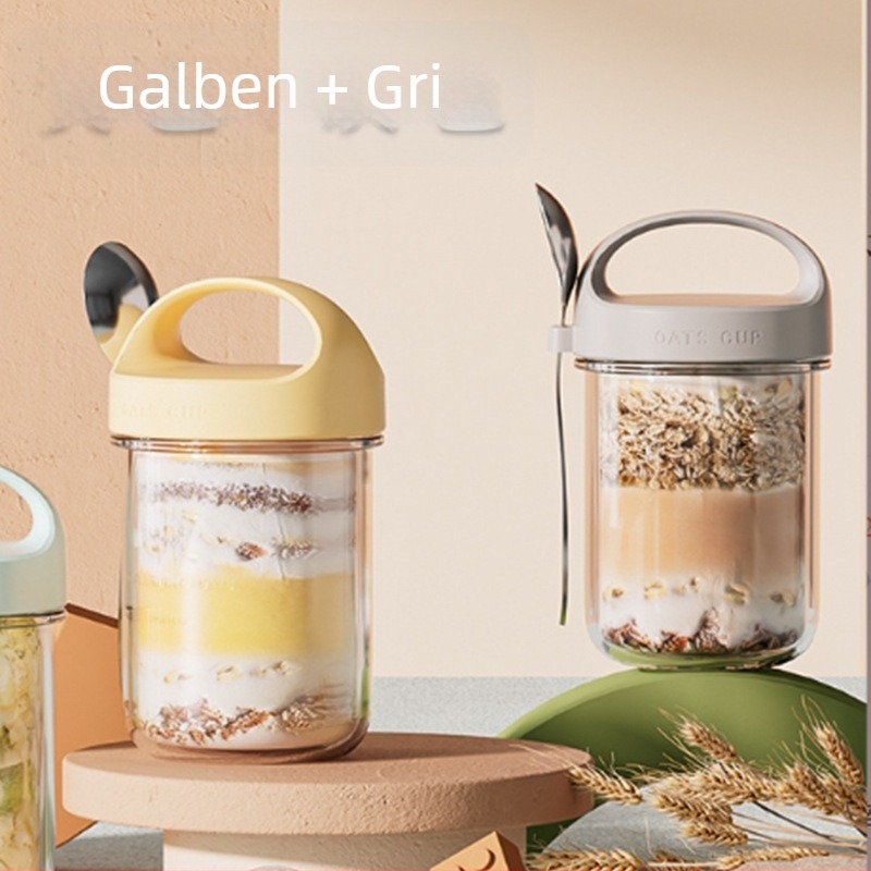 Trimiteți lingură micul dejun cană iaurt cană sticlă borcan sigilat cu gură mare ovăz cană milkshake cană cereale cereale