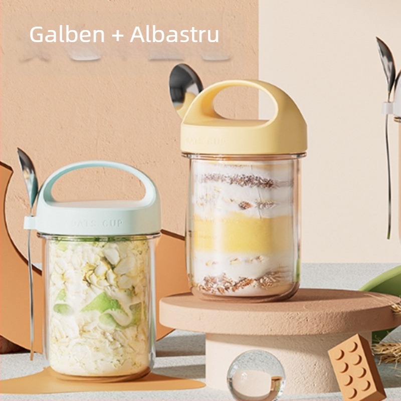 Trimiteți lingură micul dejun cană iaurt cană sticlă borcan sigilat cu gură mare ovăz cană milkshake cană cereale cereale