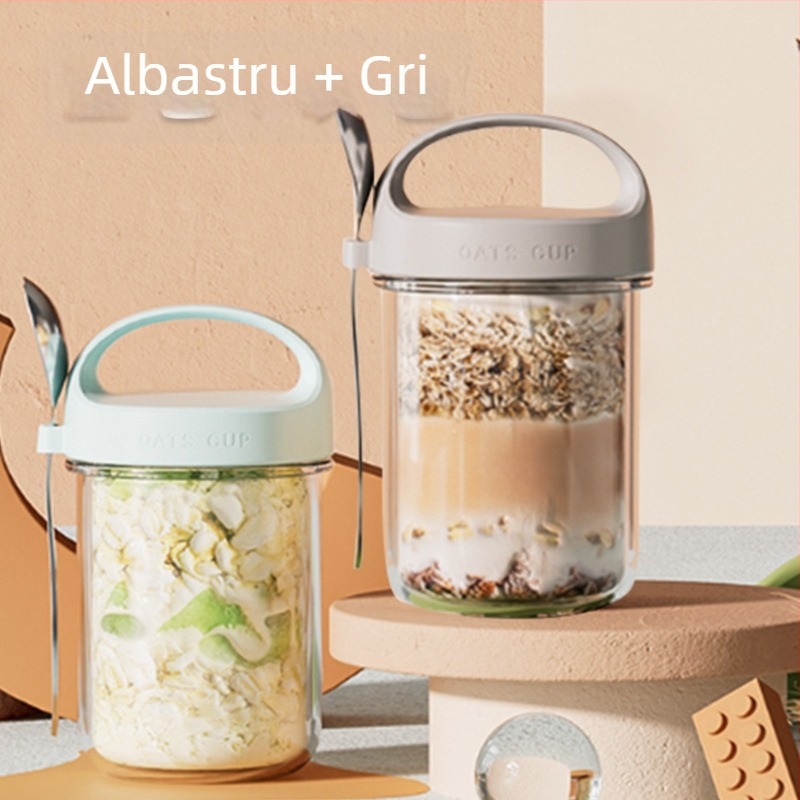 Trimiteți lingură micul dejun cană iaurt cană sticlă borcan sigilat cu gură mare ovăz cană milkshake cană cereale cereale
