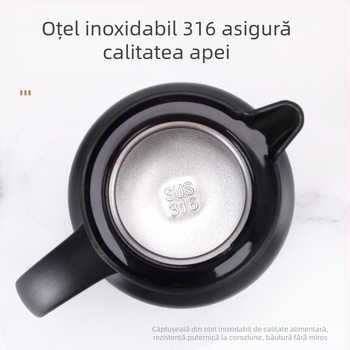 Ceainic portabil din oțel inoxidabil 316, ceainic de conservare a căldurii, oală de cafea de mare capacitate, ceainic de separare a apei, ceainic