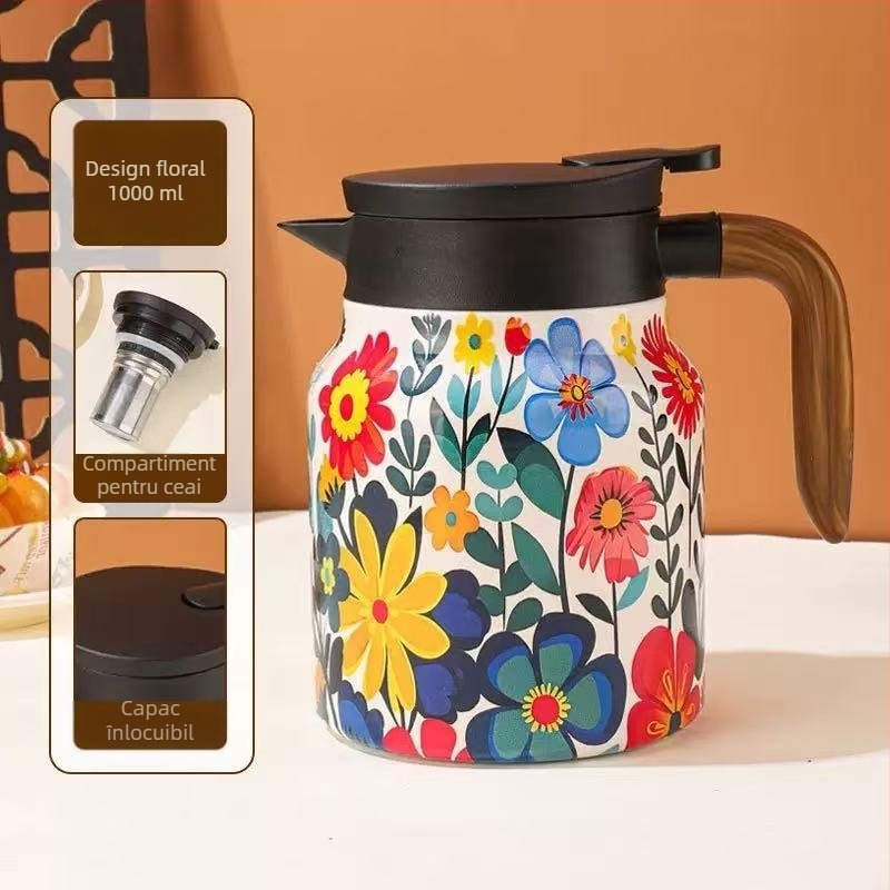 Ceainic portabil din oțel inoxidabil 316, ceainic de conservare a căldurii, oală de cafea de mare capacitate, ceainic de separare a apei, ceainic