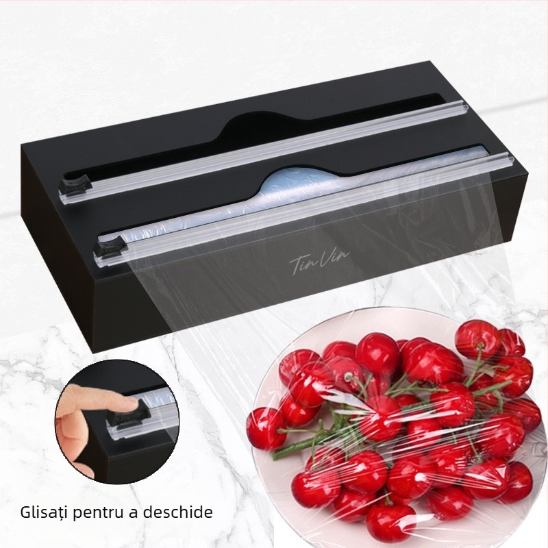 Cutie de depozitare din folie acrilică, montată pe perete, pungă autoetanșă pentru bucătărie, cutie de depozitare transparentă pentru clasificare și personalizare a pungilor alimentare