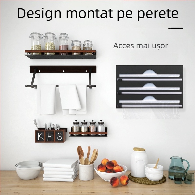 Cutie de depozitare din folie acrilică, montată pe perete, pungă autoetanșă pentru bucătărie, cutie de depozitare transparentă pentru clasificare și personalizare a pungilor alimentare