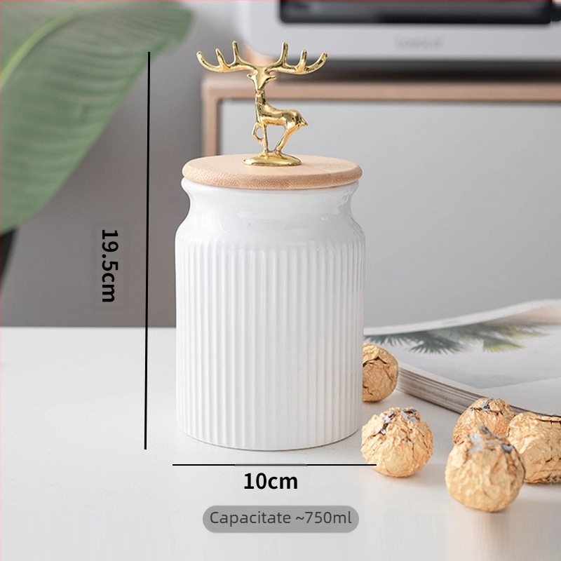 Nordic Light Luxury sigilat borcan uz casnic bucătărie cereale cutie de depozitare a boabelor de cafea borcan ceramic recipient borcan