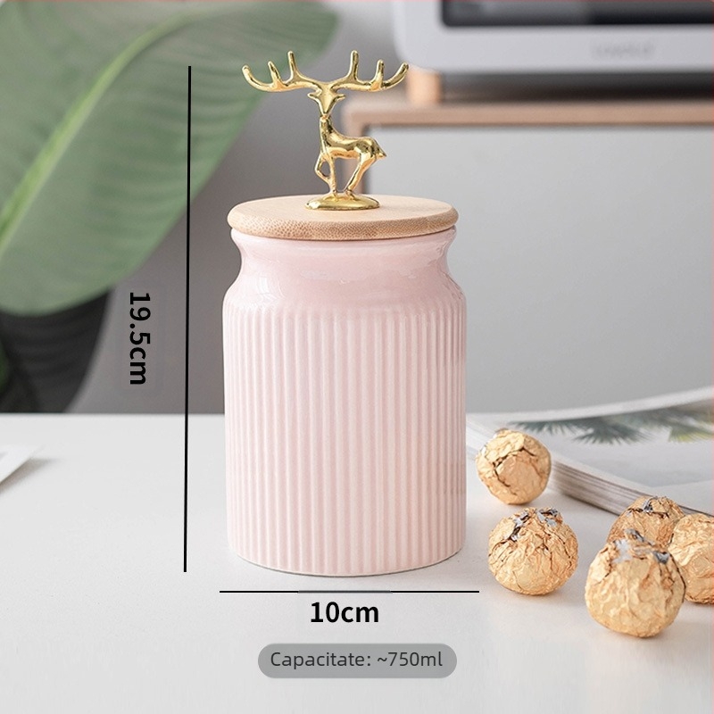 Nordic Light Luxury sigilat borcan uz casnic bucătărie cereale cutie de depozitare a boabelor de cafea borcan ceramic recipient borcan