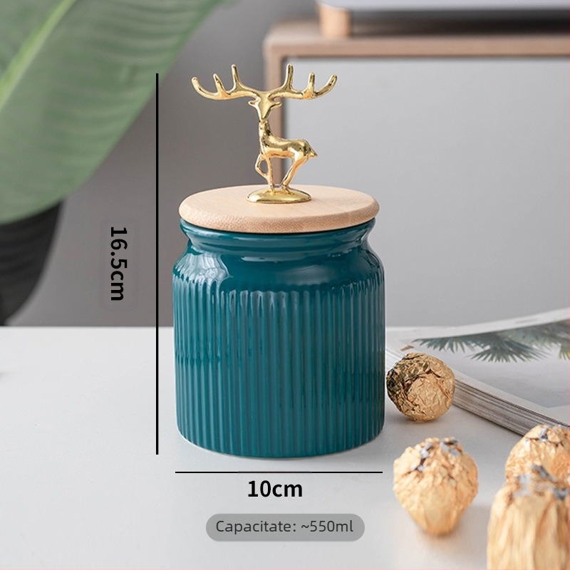 Nordic Light Luxury sigilat borcan uz casnic bucătărie cereale cutie de depozitare a boabelor de cafea borcan ceramic recipient borcan
