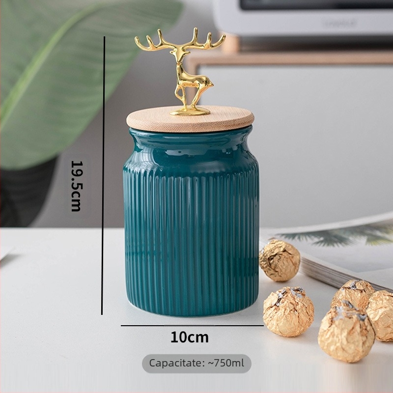 Nordic Light Luxury sigilat borcan uz casnic bucătărie cereale cutie de depozitare a boabelor de cafea borcan ceramic recipient borcan