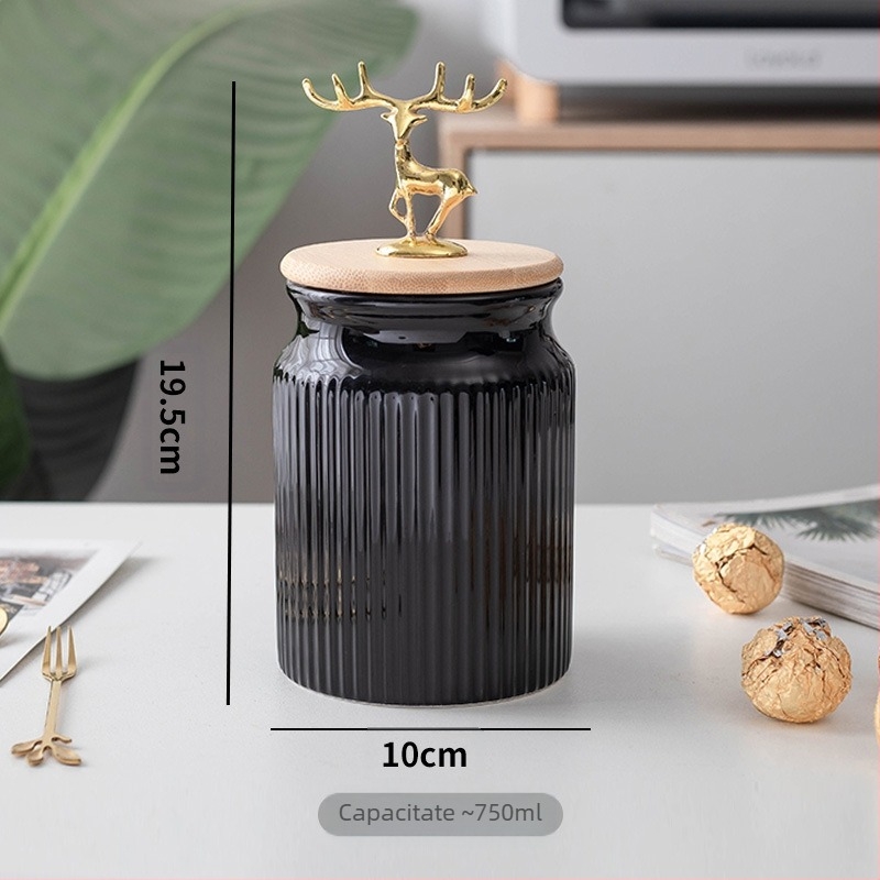 Nordic Light Luxury sigilat borcan uz casnic bucătărie cereale cutie de depozitare a boabelor de cafea borcan ceramic recipient borcan
