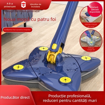Mop triunghi rotativ la 360 de grade, tavan, perete, acoperiș, perete de sticlă, mop cu trifoi cu patru foi, mop cu patru colțuri