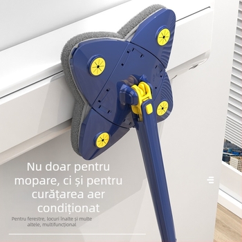 Mop triunghi rotativ la 360 de grade, tavan, perete, acoperiș, perete de sticlă, mop cu trifoi cu patru foi, mop cu patru colțuri