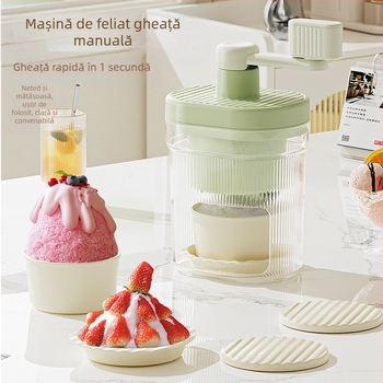 Mașină de ras gheață, deconectată, mică concasor manual de gheață, mașină de uz casnic, rulată manual, netezită, fabricată cu nisip, mașină de făcut gheață continuă cu nisip