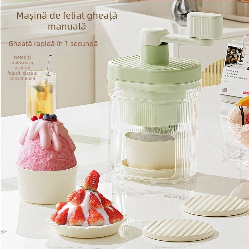 Mașină de ras gheață, deconectată, mică concasor manual de gheață, mașină de uz casnic, rulată manual, netezită, fabricată cu nisip, mașină de făcut gheață continuă cu nisip
