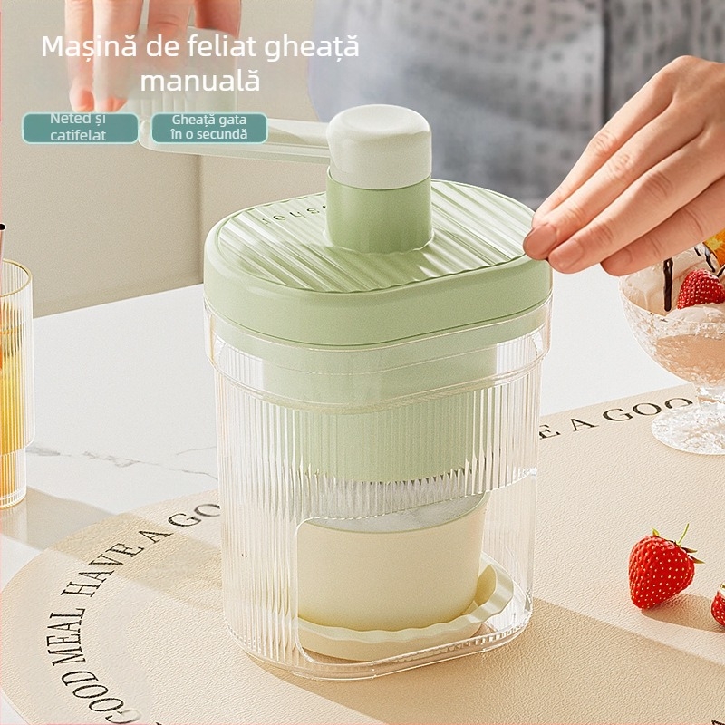 Mașină de ras gheață, deconectată, mică concasor manual de gheață, mașină de uz casnic, rulată manual, netezită, fabricată cu nisip, mașină de făcut gheață continuă cu nisip