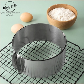 Ustensile de copt din oțel inoxidabil pentru mousse de tort, inel rotund retractabil reglabil de 6-12 inch, formă de tort DIY